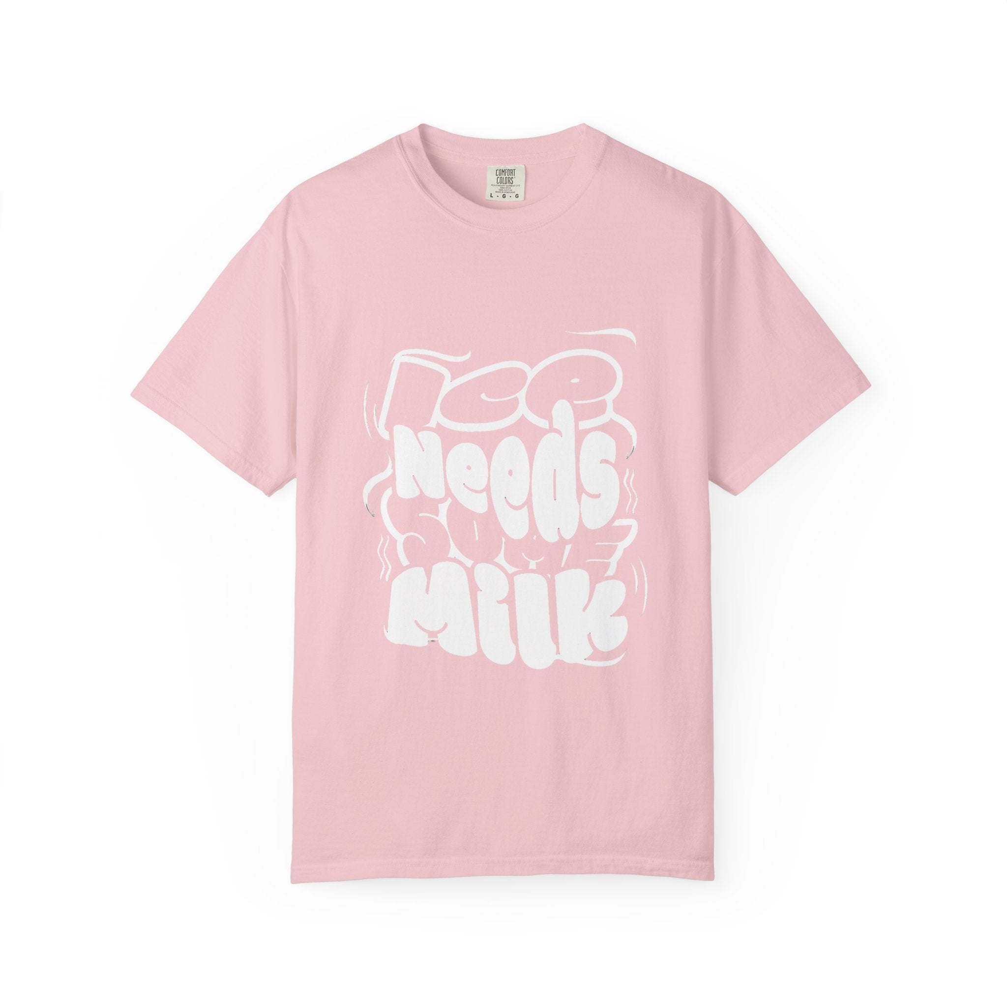 Graphic Tee — "Ice Needs Milk" Retro Bubble Letter T‑Shirt