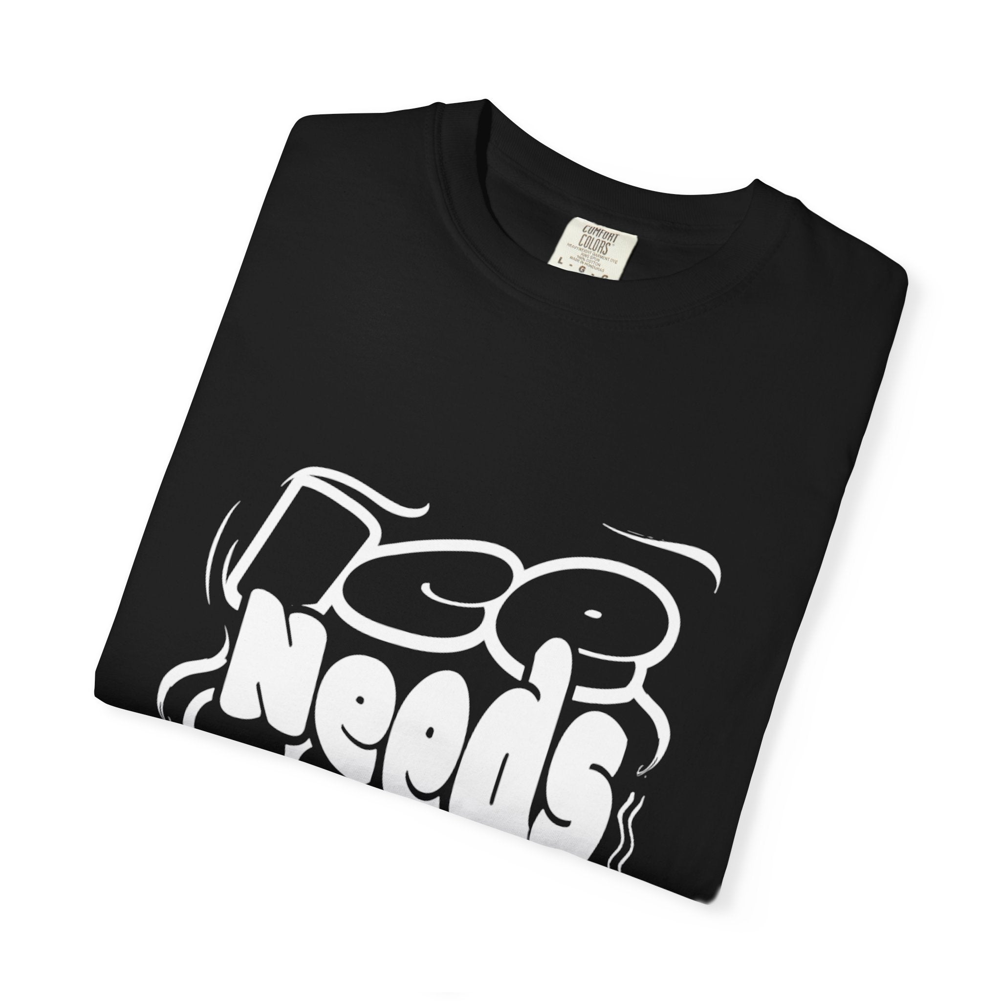 Graphic Tee — "Ice Needs Milk" Retro Bubble Letter T‑Shirt